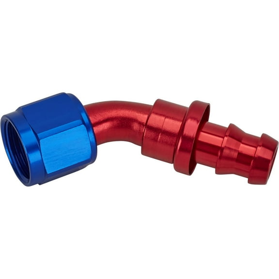 45 Degree Socketless Push-On Hose End, -8 AN