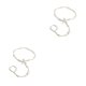thumbnail image 1 of Qarigey Anklets Sea Star Pearl Crystal Foot Ring Hanging Chains Mittens Girls Wedding with Decor Pendent Bracelets Finger Toe Como se muestra 2piezas Qarigey CBP461801, 1 of 5