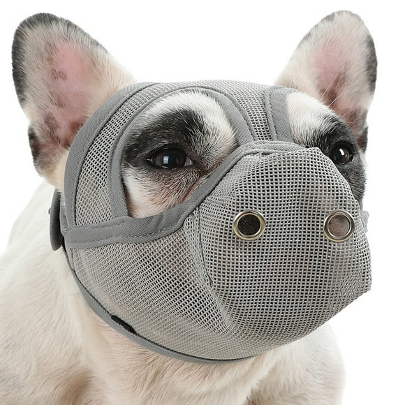Bozal para perro, malla transpirable para perros de hocico corto, evita morder y ladrar Tomshoo Hocico de malla