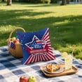 thumbnail image 6 of Clearance! Boovnll 4th of July Pillow Covers 18x18, Red White Blue Stars Stripe Throw Pillow Covers - Patriotic Pillow Covers for Memorial Day Home Sofa Couch Decor, 4th of July Decorations, 6 of 6