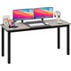 thumbnail image 1 of 63 Inch Computer Desk Gaming Desk, Large Rectangle Wood Kitchen Table with Sturdy Metal Legs, Multi-Function Writing Table, Wooden Writing Workstation for Study, Home, 1 of 7