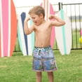 thumbnail image 4 of FORMRS Boys Swim Trunks Quick Dry Mesh Liner Boardshorts Sizes XS-XL, Blue Floral Window, 4 of 7