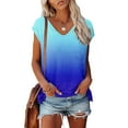 thumbnail image 2 of under 10.00 LYXSSBYX Plus Size Graphic Tees for Women Women's Fashion Comfortable Casual V-Neck Short Sleeve Print Top Blouse, 2 of 4