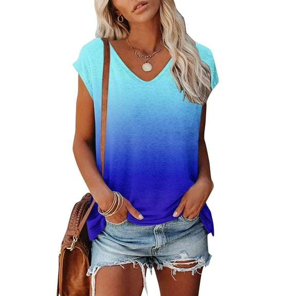 Spring Tops for Women Womens Plus Size Tops Fashion Comfortable Casual V-Neck Short Sleeve Print Top Blouse Gifts for Women