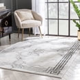 thumbnail image 4 of Grey Marble Border Elegant & Soft Area Rug Perfect For Bedroom & Living Room Durable Stain Resistant & Easy To Clean, 4 of 7