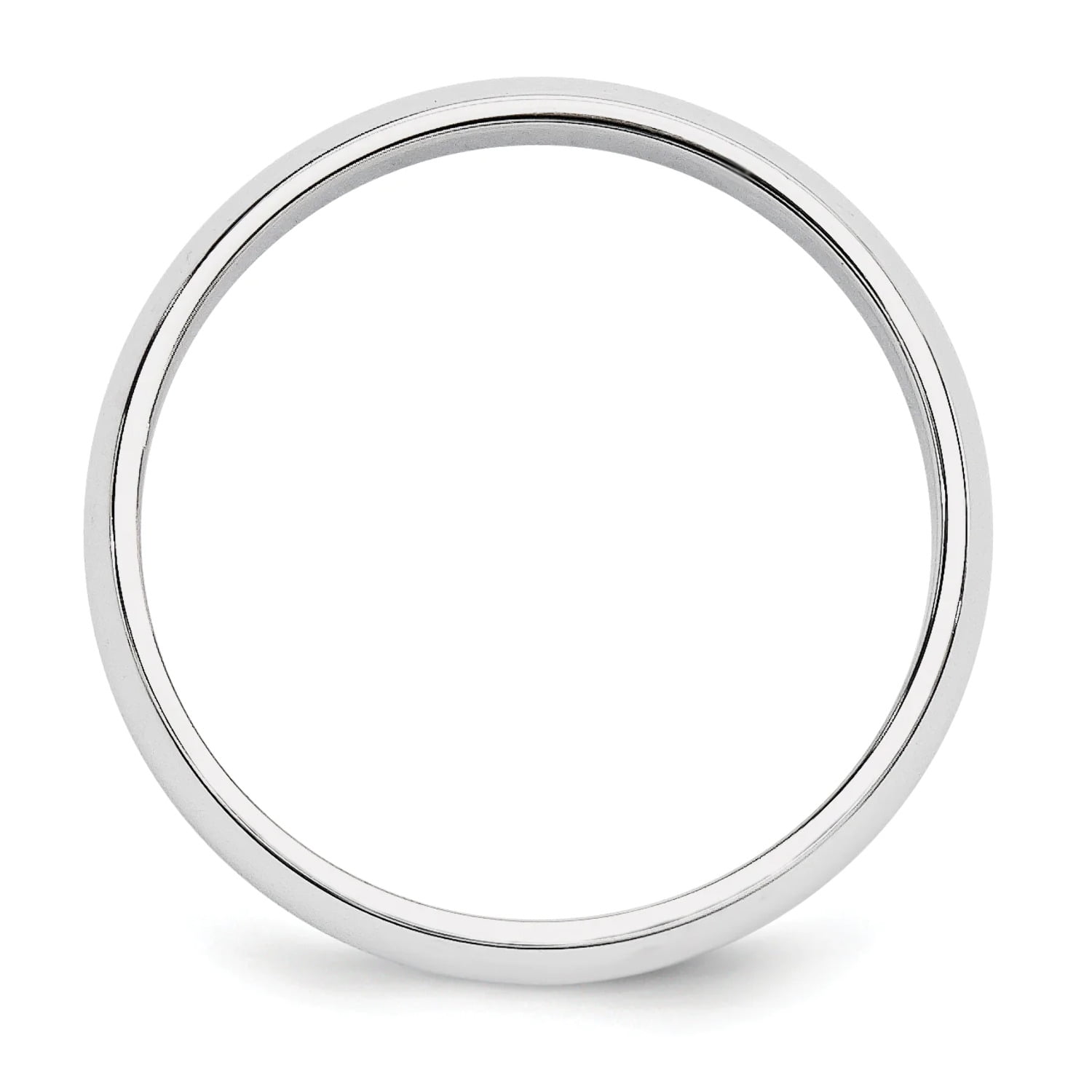 14k White Gold Solid Polished Half Round 5mm Half-Round Band Ring Size 7 Ring for Women and Men
