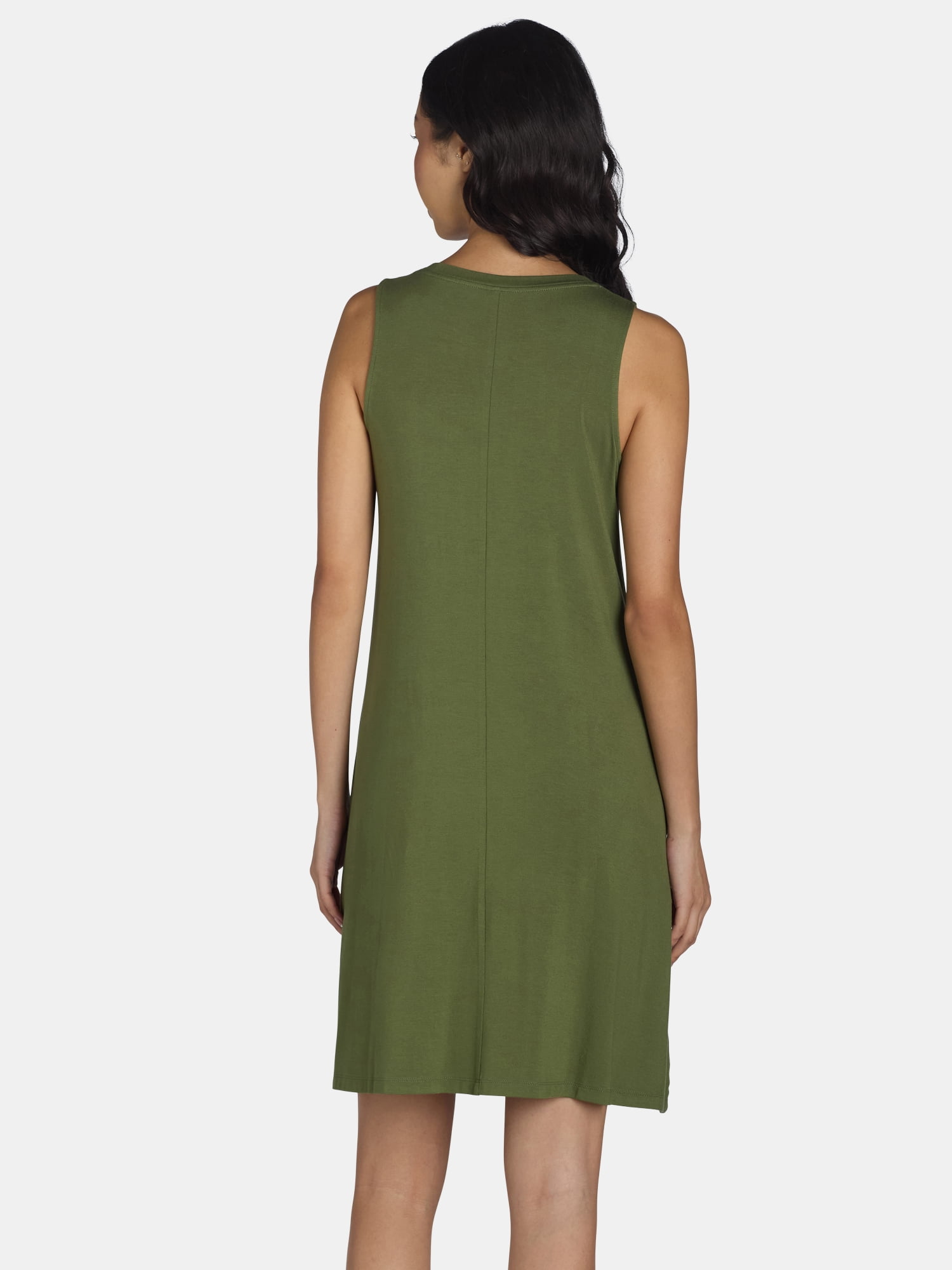 Time and Tru Women’s Sleeveless Knit Swing Dress, Sizes XS-XXXL