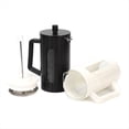 thumbnail image 2 of Cafetera de Prensa Francesa de 600 Ml, Cafetera de Vidrio de Borosilicato Alto, , Tetera Negra, 2 of 5