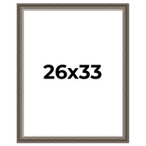 26x33 Frame Brown Solid Wood Picture Frame | 1.75 Inch Moulding Width | Austin Frame Complete with