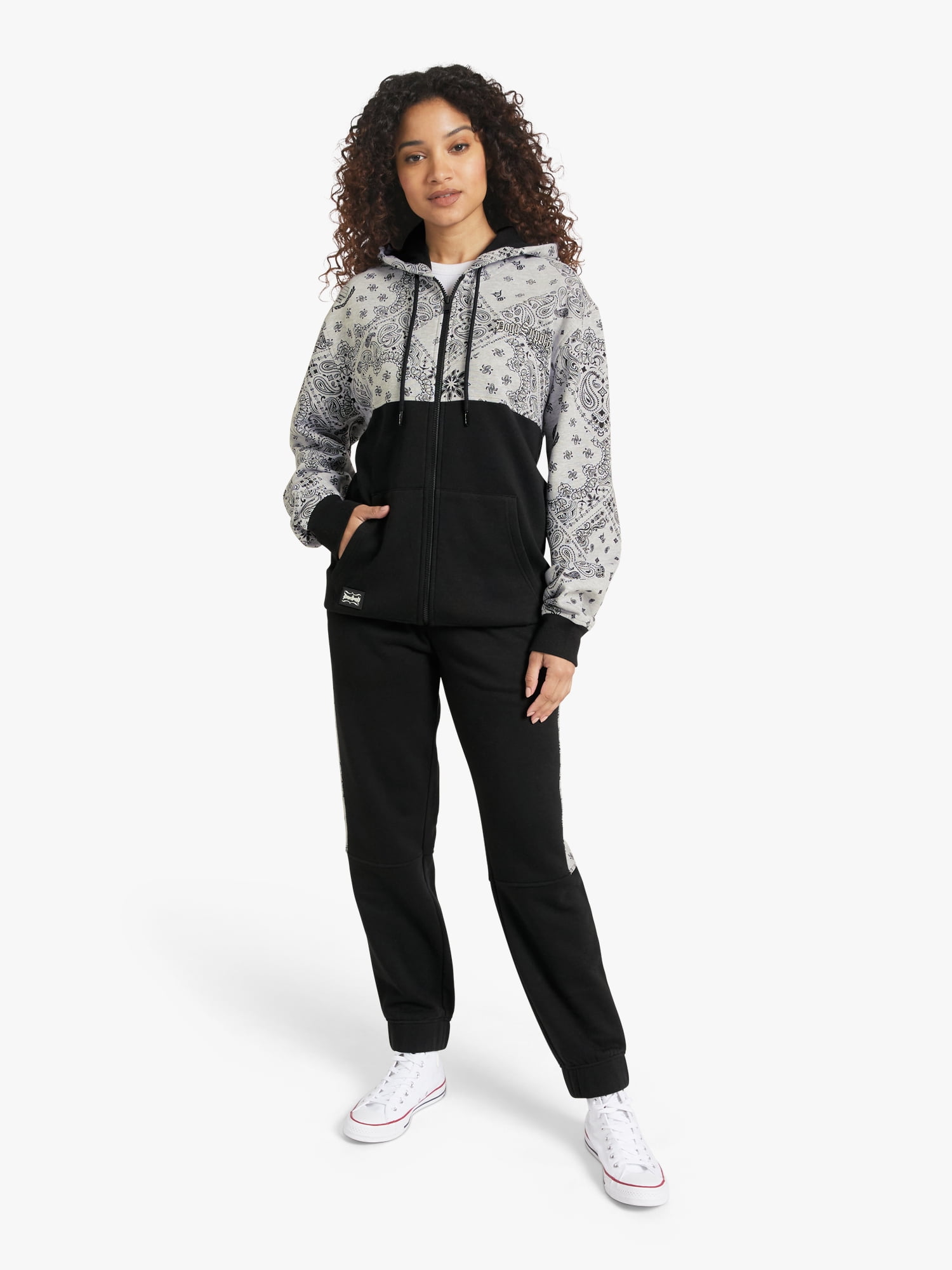 Dogg Supply by Snoop Dogg All-Gender Men's and Women's Bandana Print Zip Front Hoodie, Sizes XS-3XL