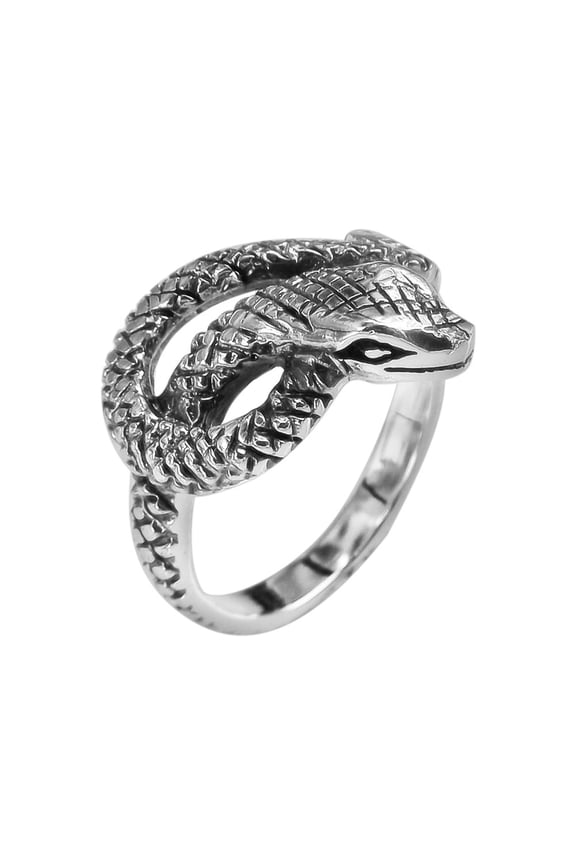 Foxy Snake Coil Wrap Around .925 Silver Ring-10