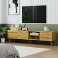 thumbnail image 3 of Xukmct Wood TV Cabinet for TVs up to 70 Inch, TV Stand with Storage Shelf, Mid Century Modern Entertainment Center TV Media Console for Living Room Bedroom, 3 of 8