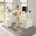 thumbnail image 2 of Stratus 72W Standing L Desk with Drawers in White - Engineered Wood, 2 of 8