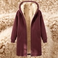 thumbnail image 4 of Mens Fleece Coat Full Zip Hoodie Casual Solid Color Outdoor Pocket Long Sleeve Warm Hoodie Coat, 4 of 6