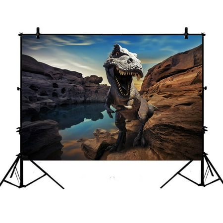 Image of YKCG 7x5ft Dinosaurs Mountain Rock Home Decor Photography Backdrops Polyester Photography Props Studio Photo Booth Props
