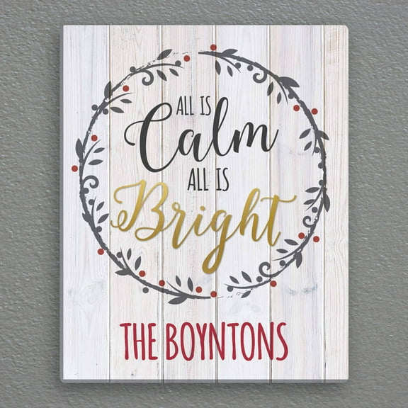 All Is Calm All Is Bright Personalized 16" x 20" Canvas