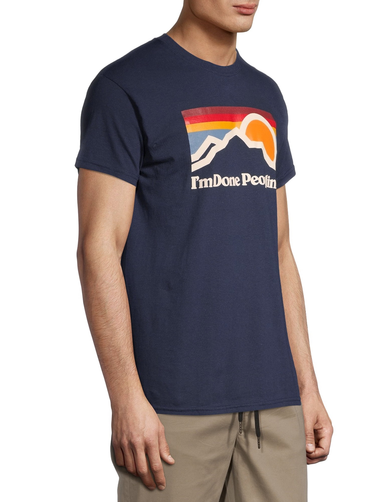 Humor I'm Done Peopling Men's and Big Men's Graphic T-shirt