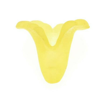 Calla Lily Beads - Lucite Trumpet Calla Lily Flower Beads Matte Yellow 12mm (10)