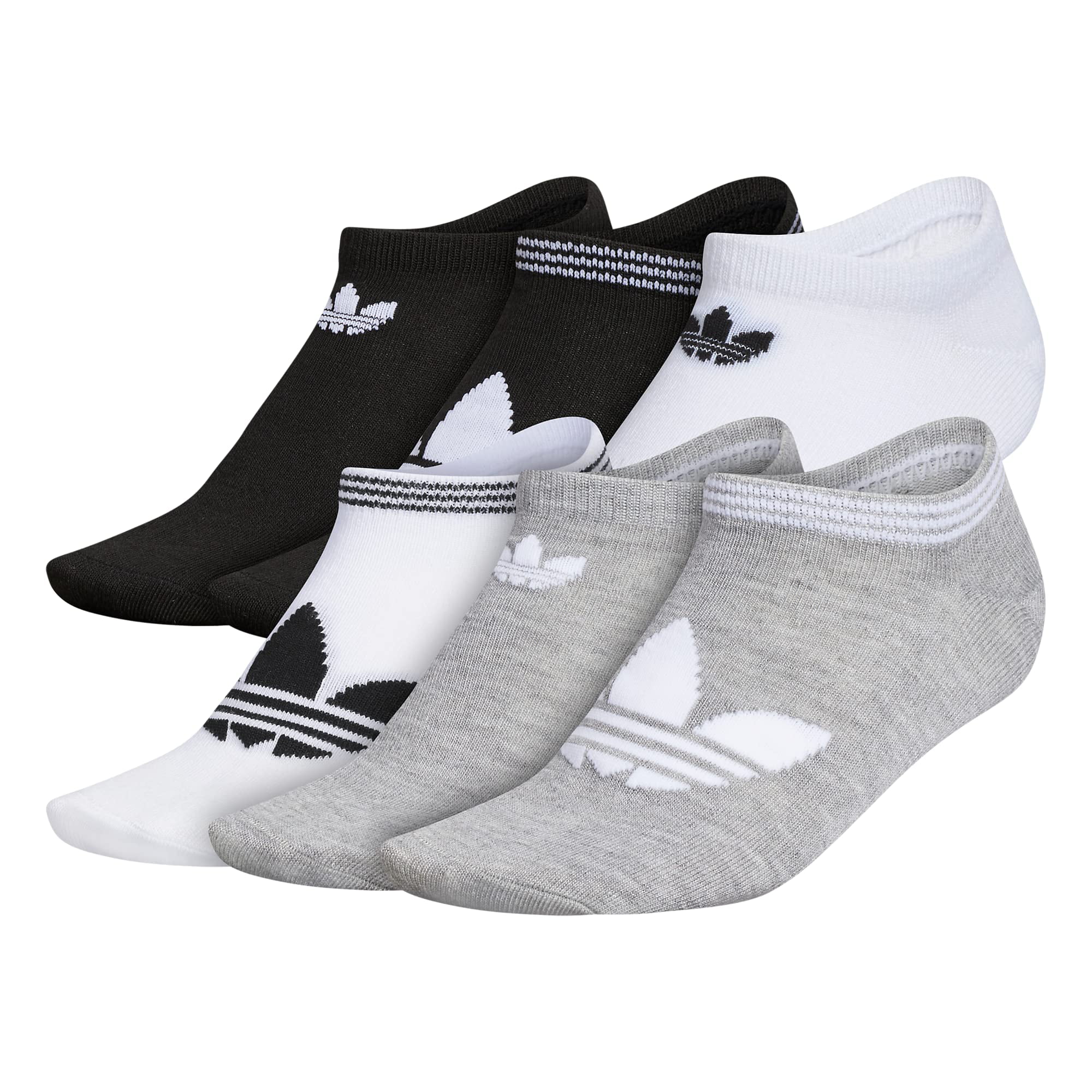 adidas Originals womens Trefoil Superlite No Show Socks (6-Pair), Heather  Grey/White/Black, Medium - Walmart.com