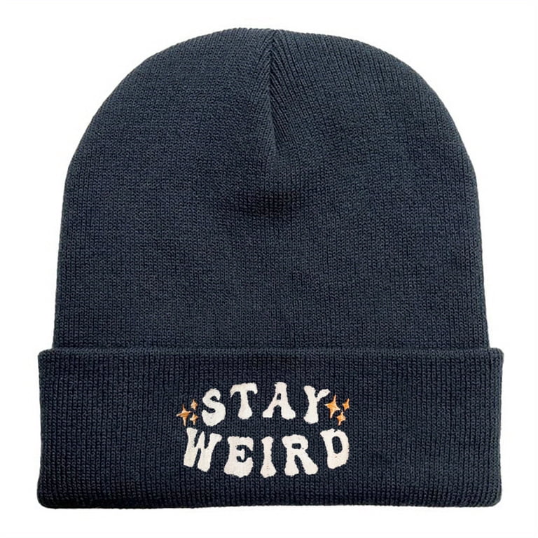 Vergiac STAY WEIRD Letter Embroidered Acrylic Knit Beanie  display picture 3