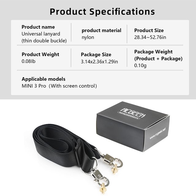 Correa De Cordón Controlador remoto RC con cordón de pantalla Correa para el cuello Sling para DJI Mini 3 Pro Likrtyny Para estrenar