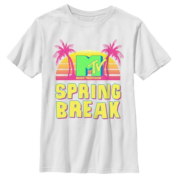 Boy's MTV Retro Spring Break  Graphic Tee White Medium