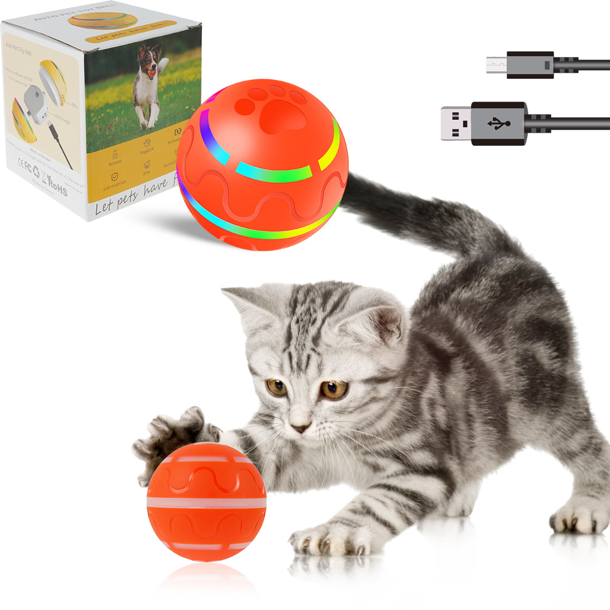 Smart Dog Toy Ball Electronic Interactive Pet Toy Moving Ball USB Automatic  Moving Bouncing for Puppy Birthday Gift Cat Product