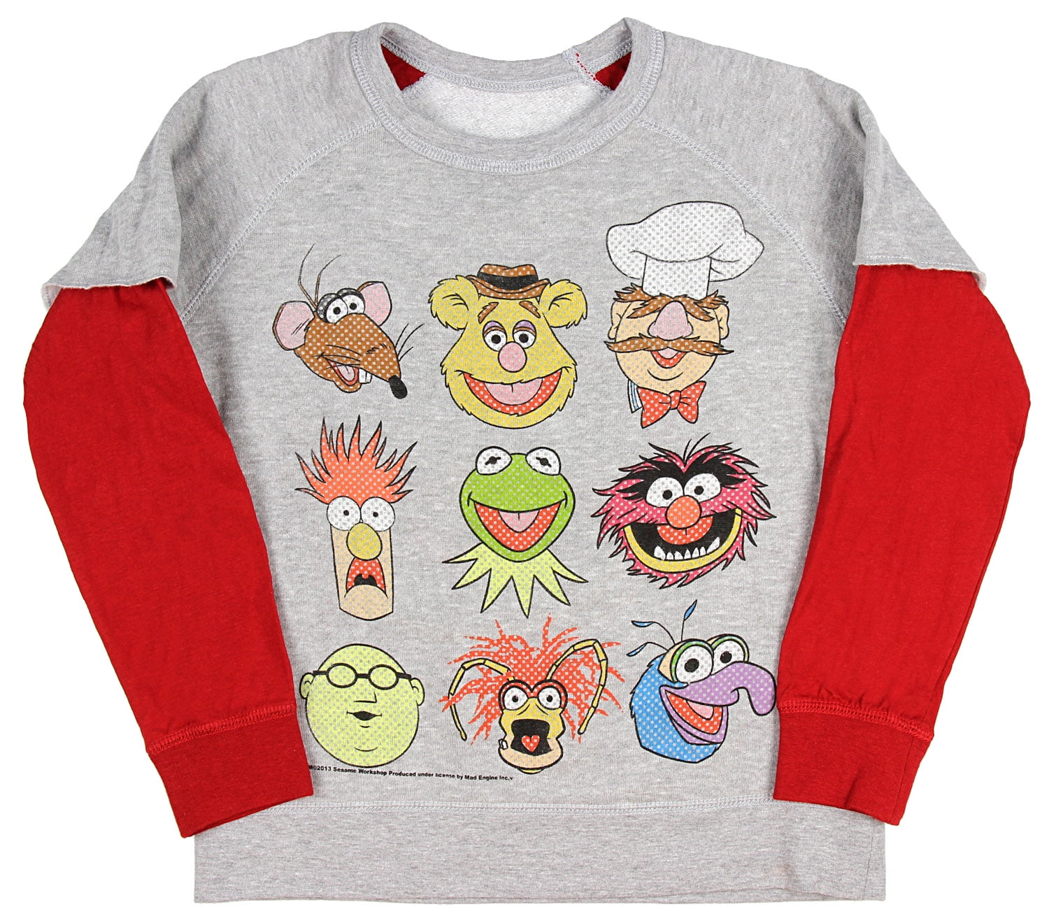 The Muppets Youth Boys' Reversible 9 Character / Animal Lets Party Pullover 5/6 The Muppets Youth Boys' Reversible 9 Character / Animal Lets Party Pullover 5/6