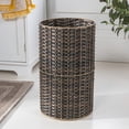 thumbnail image 6 of happimess Cecil Modern 4.13-Gallon Faux Wicker Cylinder Waste Basket, Dark Bronze/Gold, HPM1100C, 6 of 8