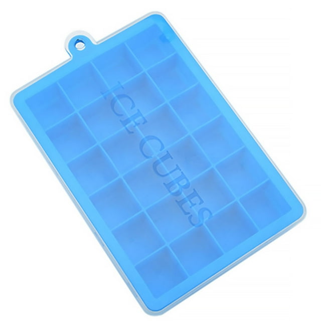 QualitChoice Silicone iIce Cube Maker Mold Square DIY Fruit Ice Maker Kitchen Bar Drinking Light Blue 1Set