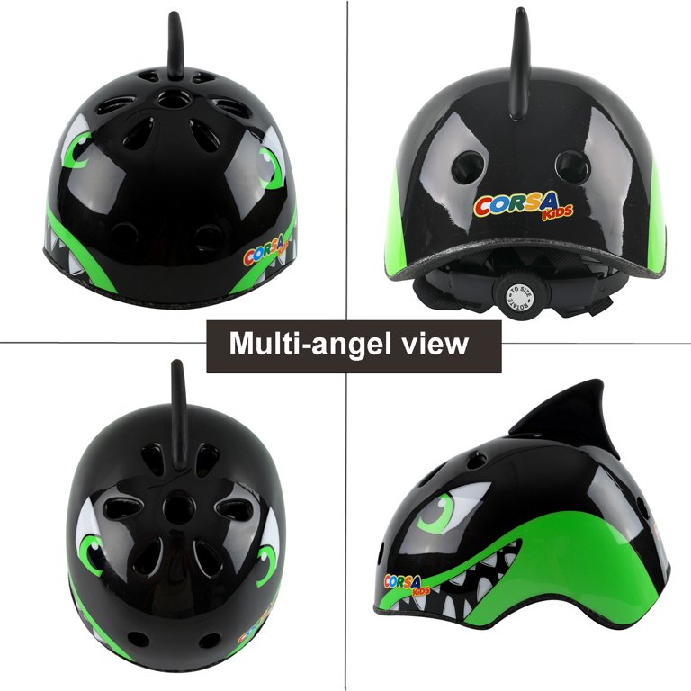 ben 10 bike helmet Atphfety Kids Bike Helmet, 3D Dino Design, Adjustable, Lightweight, for  Toddler/Infant, Black, Size 1+(50-54cm)