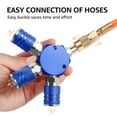 thumbnail image 4 of 3 Way Air Manifold Carbon Steel Air Hose Splitter Durable 1/4inch Quick Connect Air Compressor Hose Fitting Air Hose Connector 300PSI Max, 4 of 9