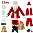 thumbnail image 5 of Santa Claus Costume for Men 11pcs Set Adult Santa Suit Christmas Deluxe Velvet Xmas Cosplay Holiday Outfit, 5 of 6