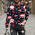 thumbnail image 2 of Stamzod Mens Tshirts Fashion Christmas Printed Crewneck Long Sleeve Shirts Casual Oversized Tshirts for Men Christmas Gifts Multicolor-8 L, 2 of 6