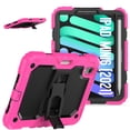 thumbnail image 2 of FJLBDE Case for iPad Mini 7 A17 Pro 2024/Mini 6 2021 8.3 Inch 7th/6th Gen, Rugged Shockproof Tablet Cases Cover with Kickstand Shoulder Strap, Rose, 2 of 7