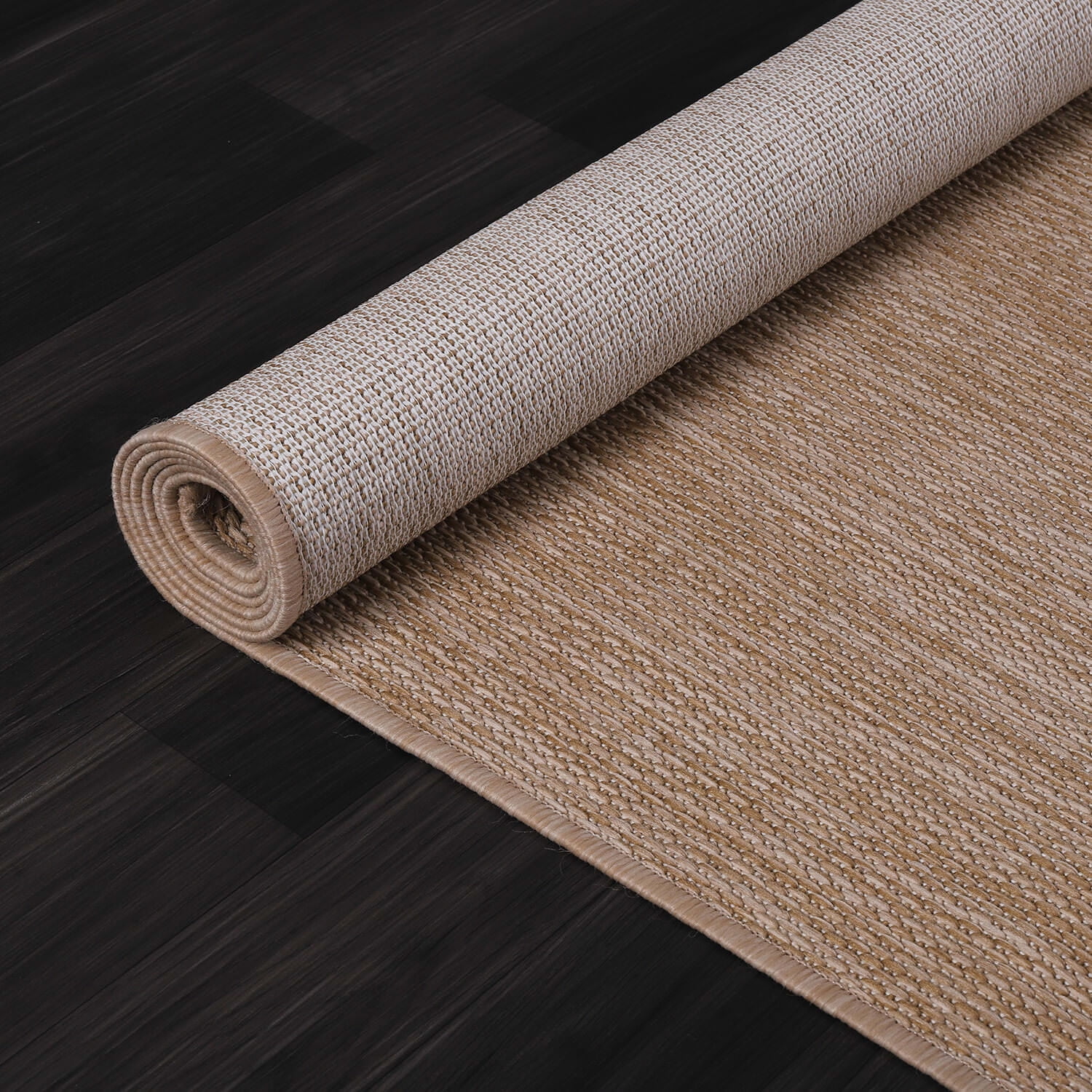 Beverly Rug Indoor/Outdoor Area Rugs, Waterproof Patio Porch Garden Carpet, Jute Beige, 10'x14'