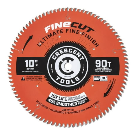

Crescent Circular Saw Blade 10 X 90 Tooth Fine Cut Ultimate Fine Finishing