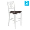 thumbnail image 2 of 2 Piece Bar Stools, X Design Wood Back, White Wood Frame, 2 of 4