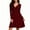 Wine, variant on Winter Dresses for Women Solid Color V Neck Knit Dress A line Long Sleeve Dress Bodycon Midi Dress