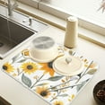 thumbnail image 2 of Yayeee Drying Mat for Kitchen Counter Dishes Microfiber Coffee Decorative Pad, White Watercolor Sunflowers, 2 of 9