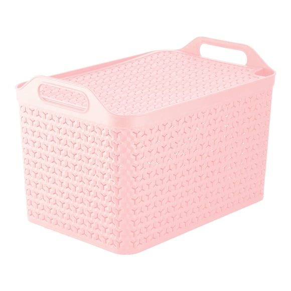 Canasta Rosa Polycar 33L c/tapa