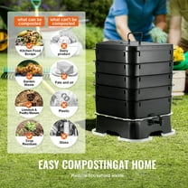Compact Worm Composting Bin (5-Tray, 50L) - Indoor/Outdoor Vermicomposting Kit for Organic Waste, Harvest Worm Castings & Liquid Fertilizer