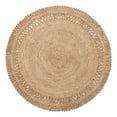 thumbnail image 3 of Unique Loom Braided Jute Collection Area Rug - Floral (6' 1" Round Natural), 3 of 7