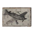 DecMode White Wood Airplane Wall Decor