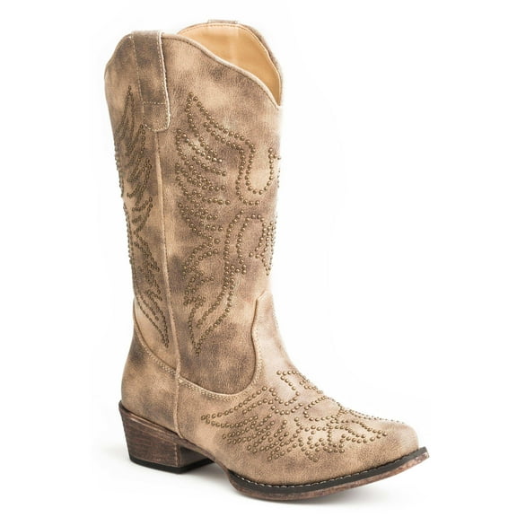 Roper Women's Vintage Western Boot Snip Toe Tan 7 M