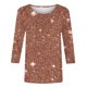 thumbnail image 5 of Tejiojio Women's Sequin Top Round Neck 3/4 Sleeves Sparkly Casual Party Blouse S-2XL, 5 of 5