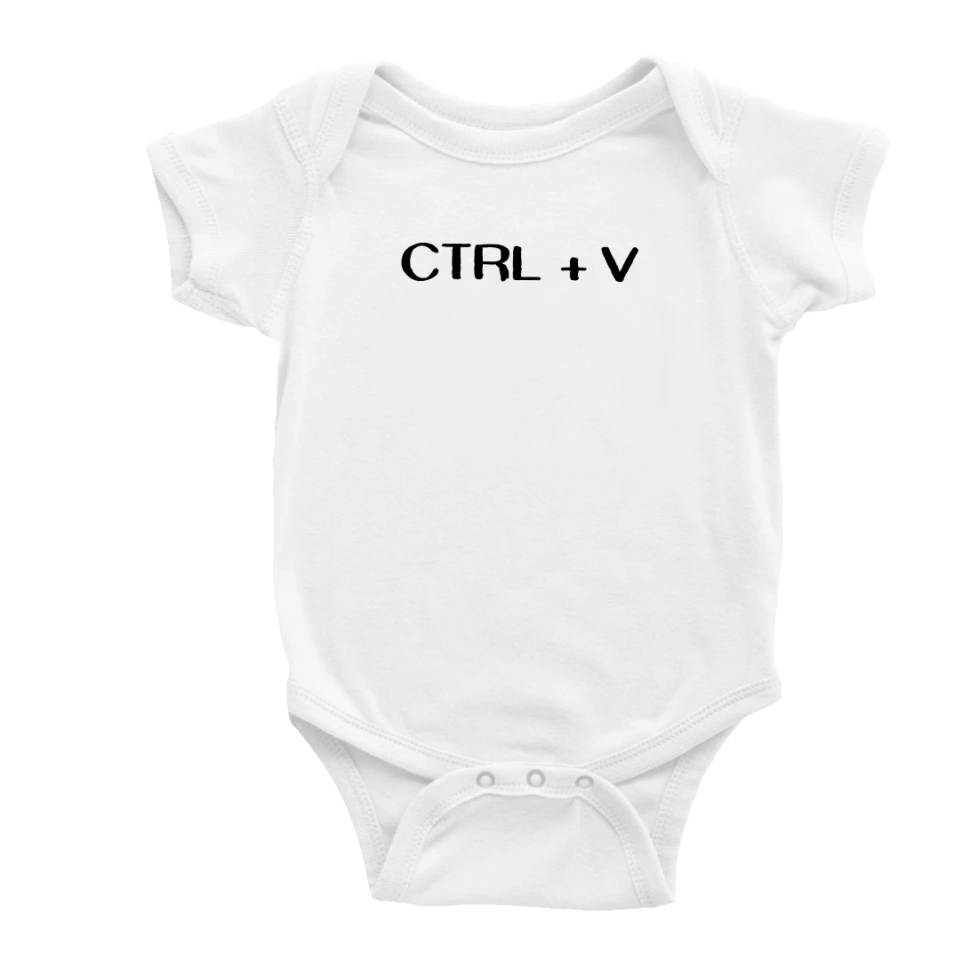 Twin Babys Funny Ctrl + C Ctrl + V Printed Infant Baby Cotton Bodysuits (White, 0-3M) - image 3 of 5