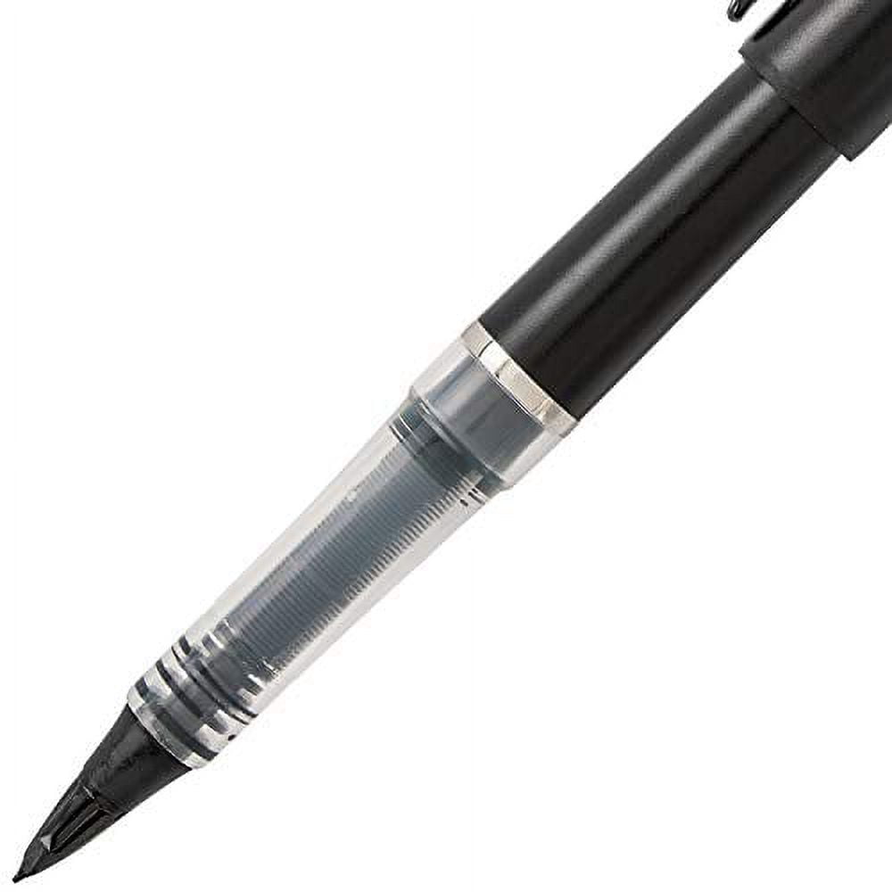 Pentel Tradio Fountain Refillable Black Ink Pen - Black Barrel (Pack of 12)