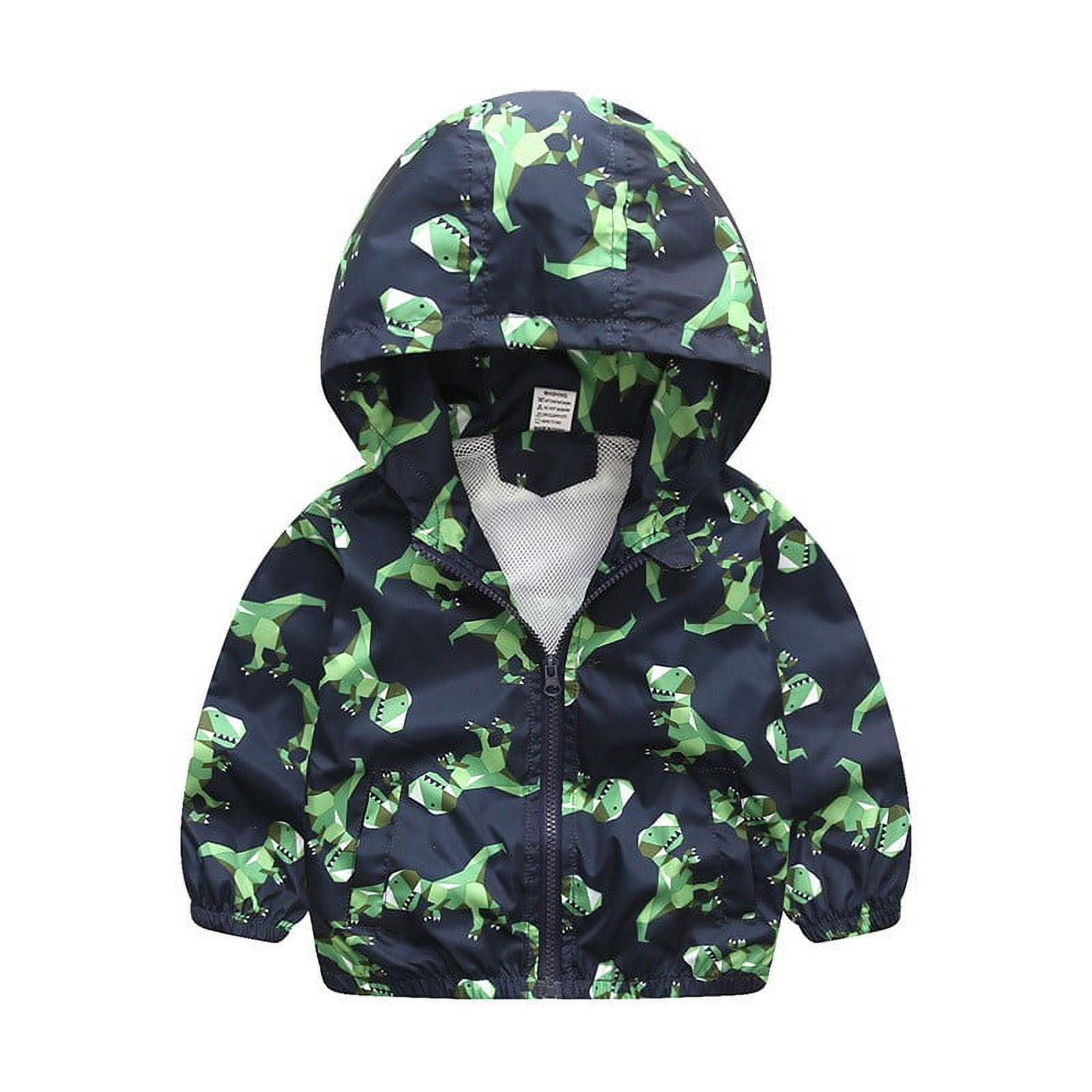 Veste à Capuche Bébé Garçon/fille Motif Dinosaure - Légère, Imperméable, Coupe-vent - Pour Sorties En Plein Air, Vêtement D'extérieur Mignon
