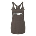 thumbnail image 2 of Wild Bobby Pray. Inspirational/Christian Women Tri-Blend Racerback Tank Top, Brown, Small, 2 of 5